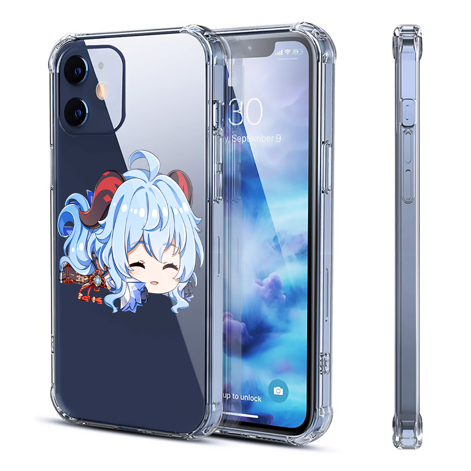 げんし神 甘雨 かんう genshin Ganyu 【iPhone 12シリーズ対応】透明スマホケース（クリアソフトケース）